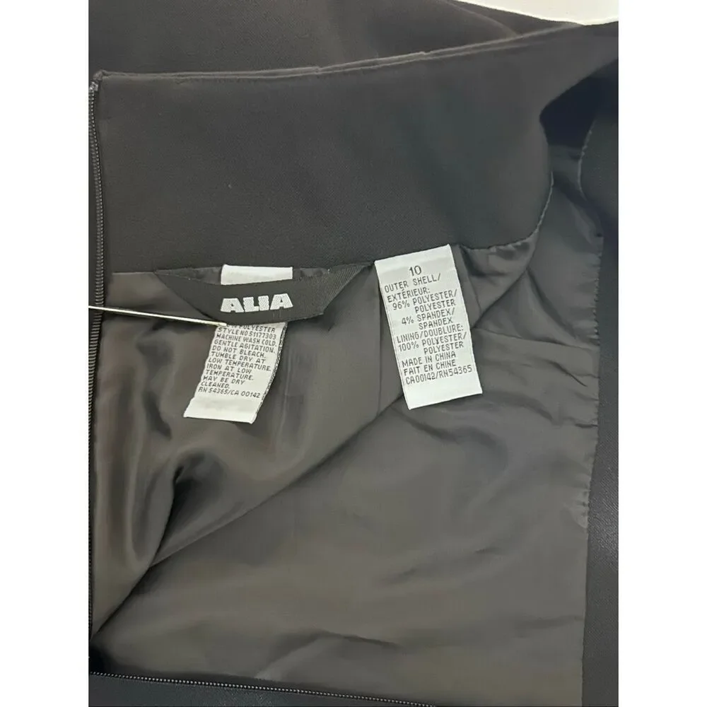 Alia Women’s Size 10 Black Career Office Pencil Skirt Fully Lined Back Zip